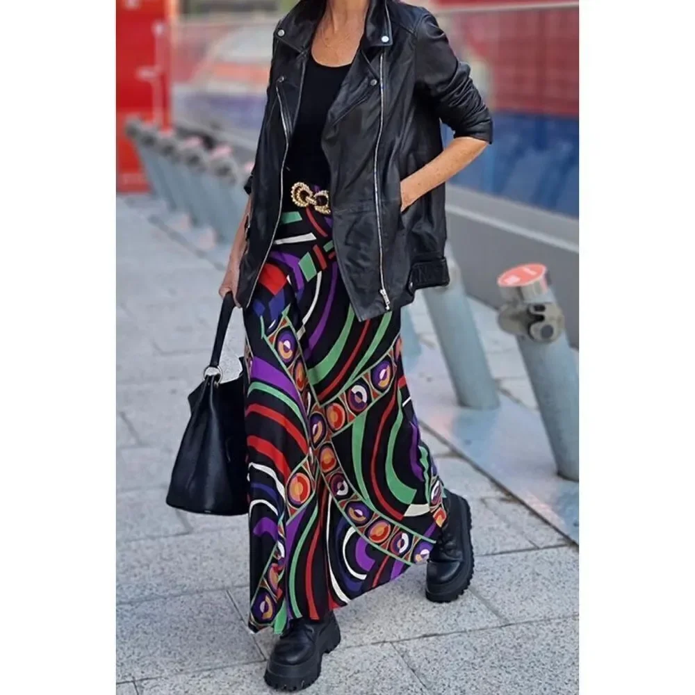 NWT Zara Blogger’s Favorite Printed Silk Effect Maxi Skirt, Size Small